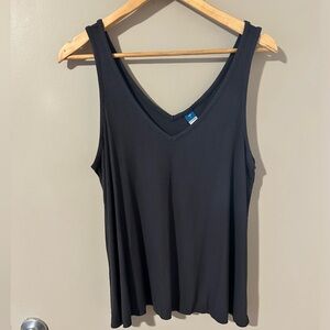Old Navy double v, ribbed, dark gray tank top